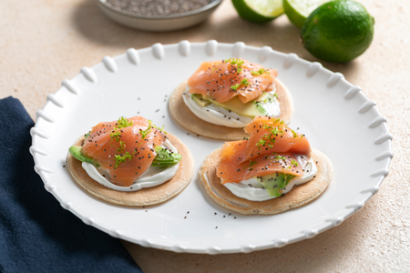 Haferpancakes mit Räucherlachs