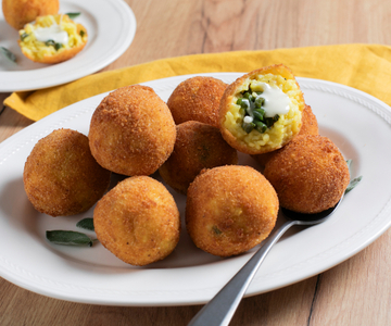 Arancini mit grünen Bohnen