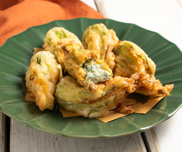 Gefüllte Zucchiniblüten (vegetarisch)