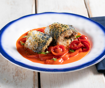 Makrelenröllchen mit Paprika