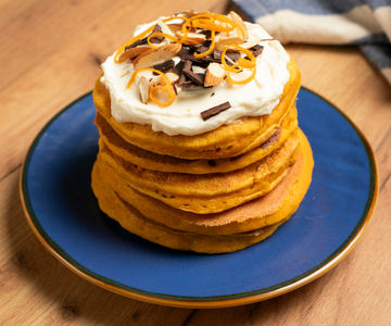 Möhren-Pancakes mit Frischkäsecreme