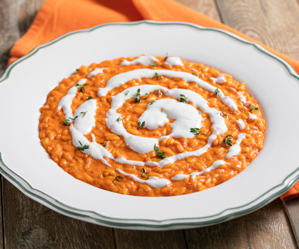 Risotto mit roter Paprika und Robiola