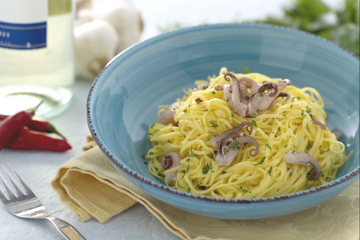 Tagliolini mit kleinen Kraken