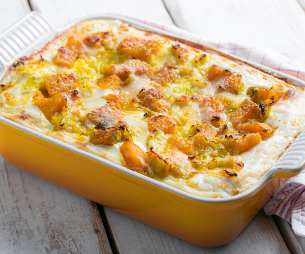 Lasagne mit Kürbis und Lauch