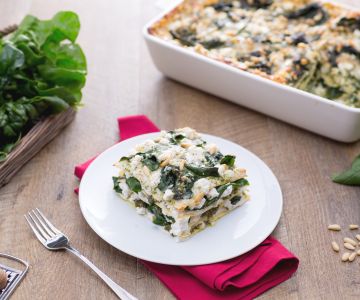 Lasagne mit Pesto-Creme, Ricotta und Spinat