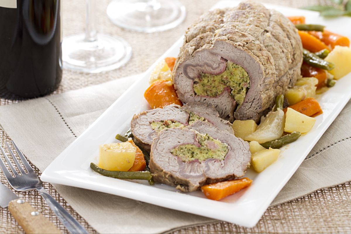 Kalbsroulade mit Gemüse