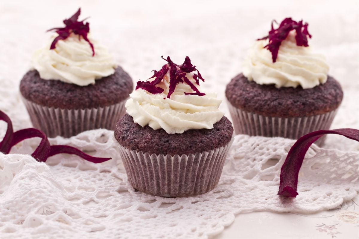 Lila Karotten-Cupcakes