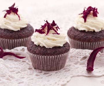 Lila Karotten-Cupcakes