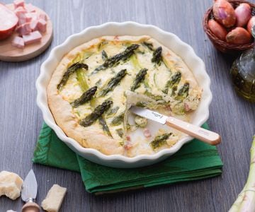 Quiche mit Spargel und Mortadella