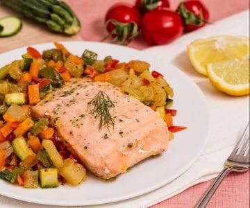 Gedämpfter Lachs