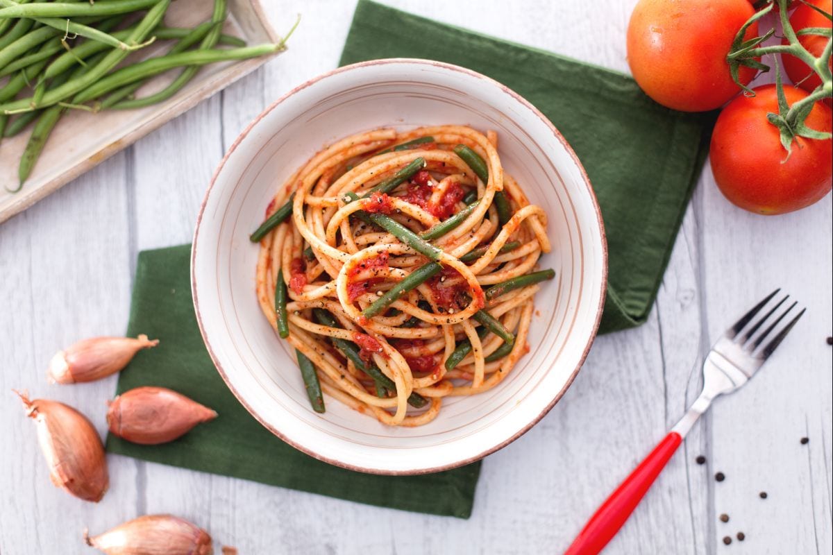 Pasta mit grünen Bohnen