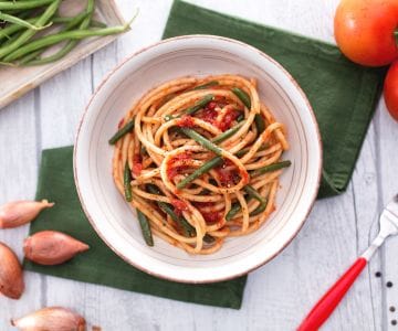 Pasta mit grünen Bohnen