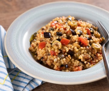 Fregola mit Auberginen