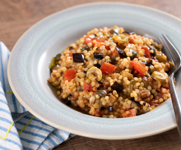 Fregola mit Auberginen