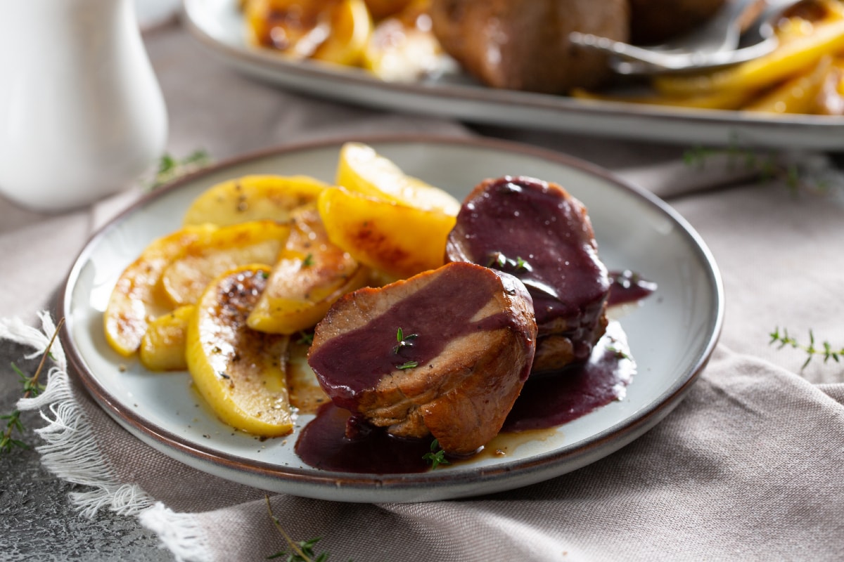 Schweinefilet mit Weinsauce