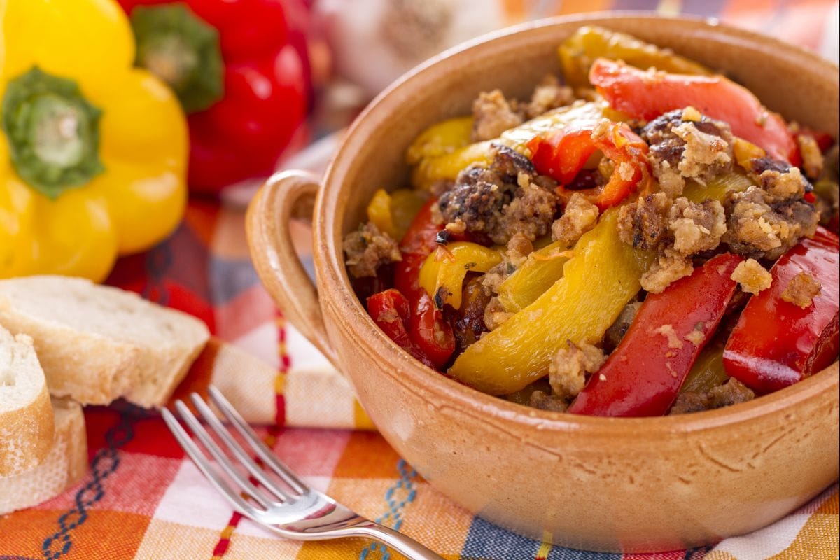 Paprika mit Semmelbröseln
