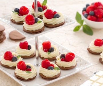 Blinis mit Nesquik und weißer Schokoladencreme