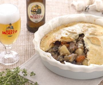Ragout im Blätterteig mit Kartoffeln und Pilzen