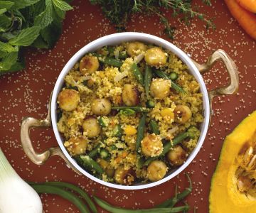 Couscous mit Gemüse und Fischbällchen