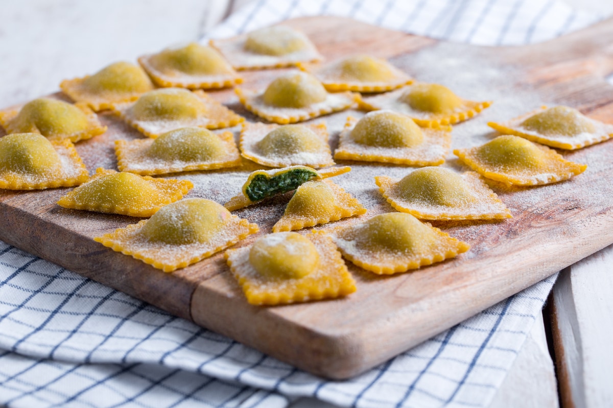 Ravioli mit Ricotta und Spinat