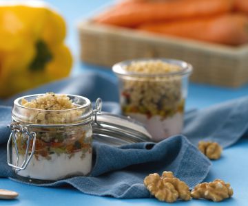 Mini-Crumble mit Gemüse und Joghurt