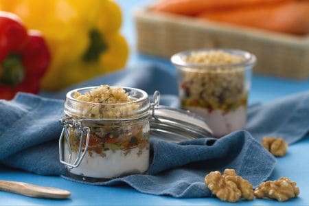 Mini-Crumble mit Gemüse und Joghurt
