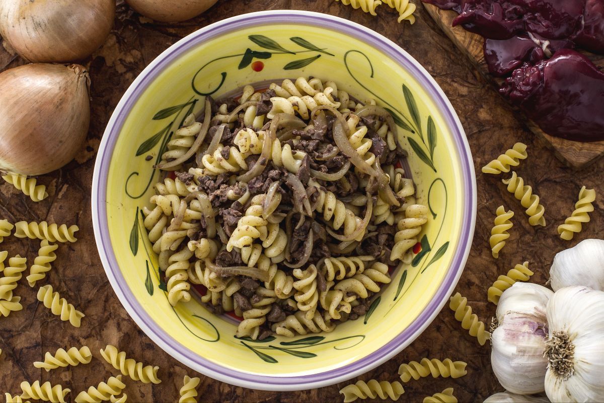 Fusilli mit Hühnerleber