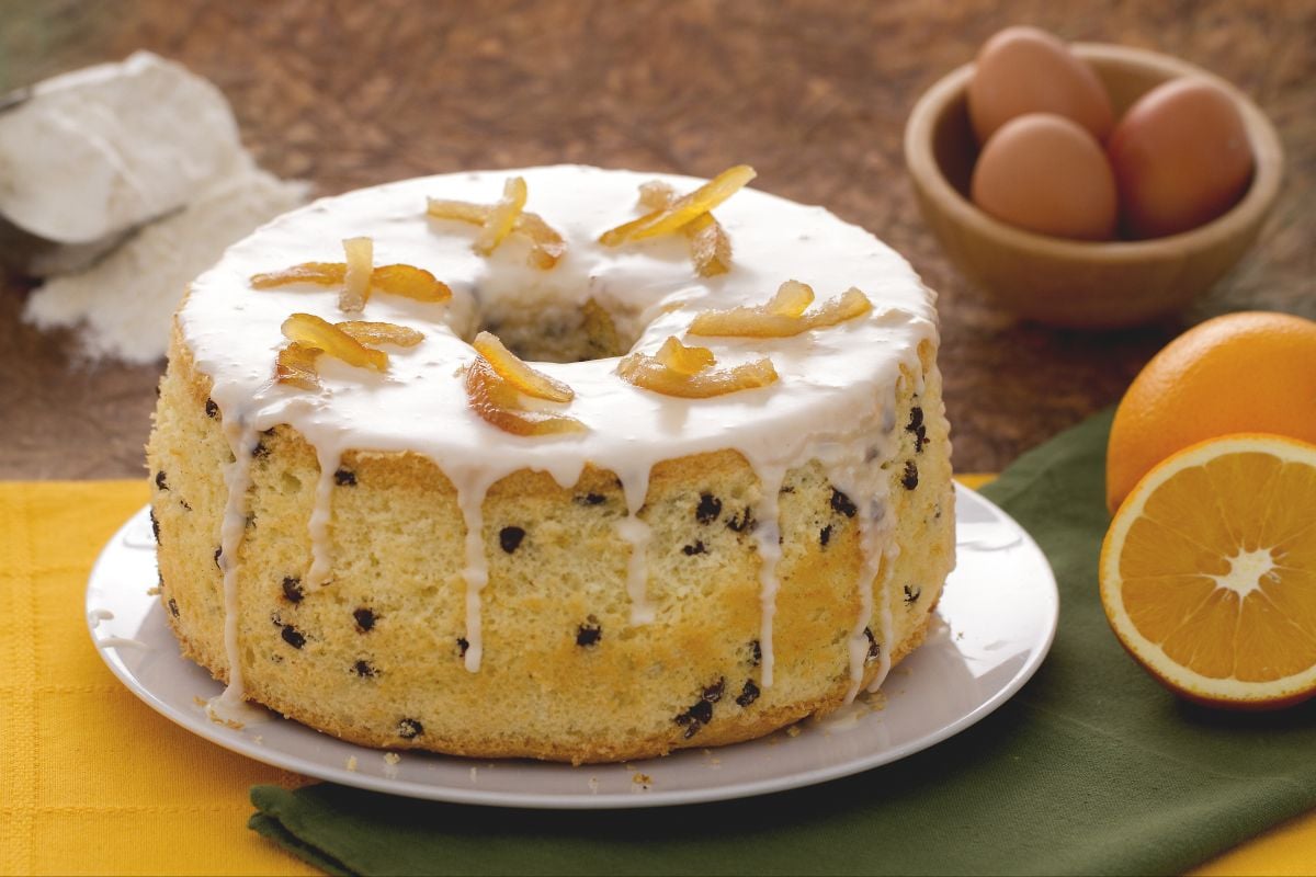 Chiffon-Kuchen Orange und Schokolade