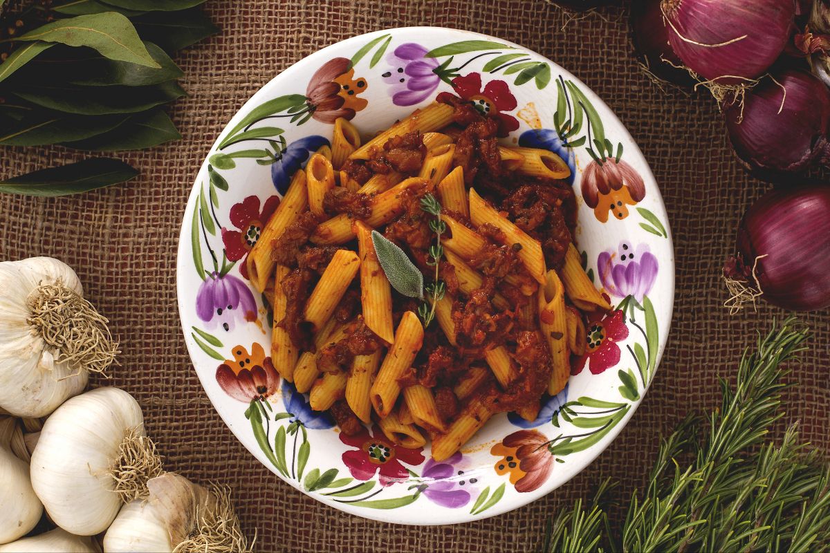 Penne mit Kuttelragout