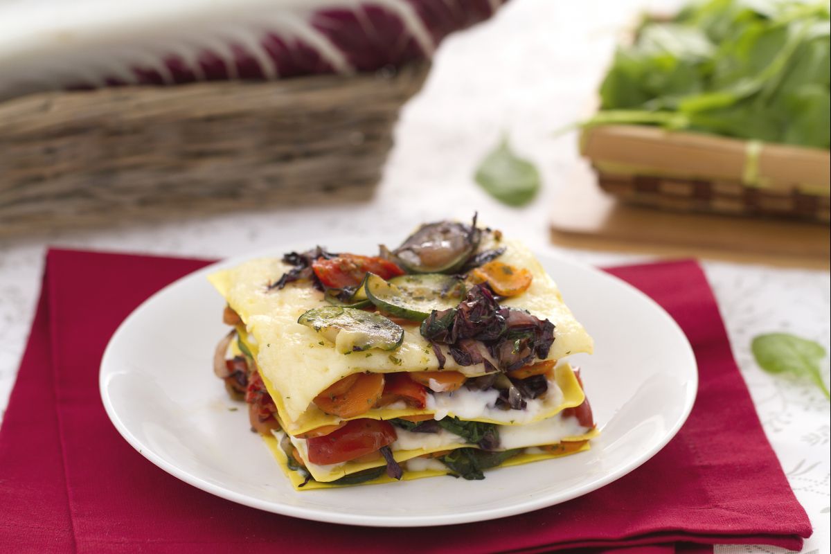 Gemüselasagne mit Taleggio-Creme