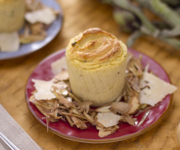 Kartoffelauflauf mit Artischockensalat
