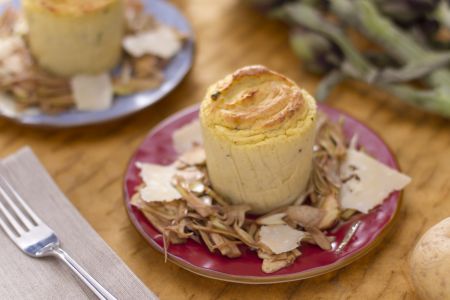 Kartoffelauflauf mit Artischockensalat