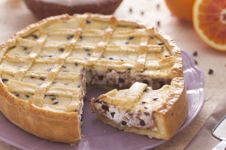 Osterkuchen mit Ricotta und Schokolade