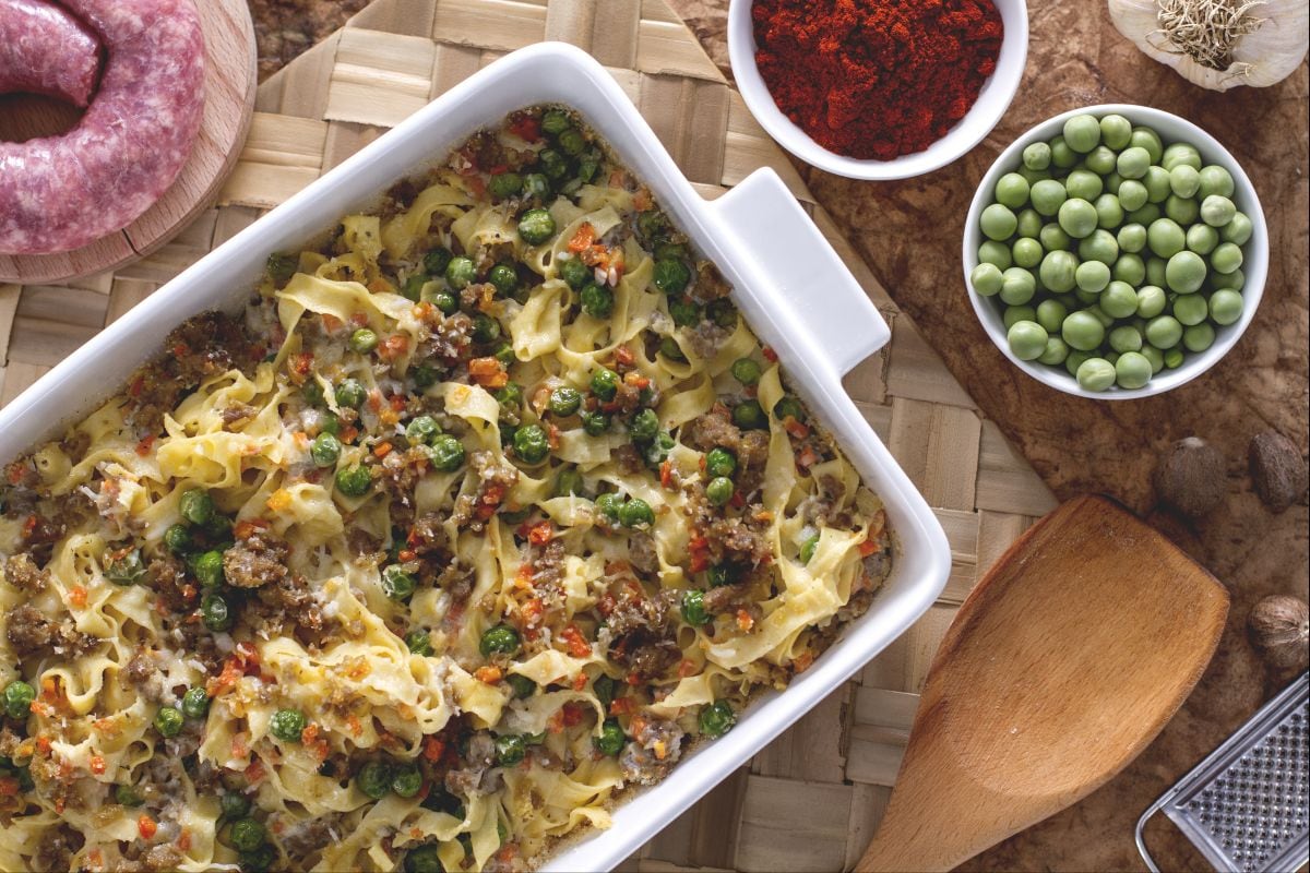 Überbackene Tagliatelle