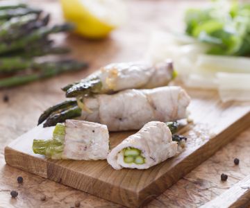Gefüllte Rouladen mit Spargel