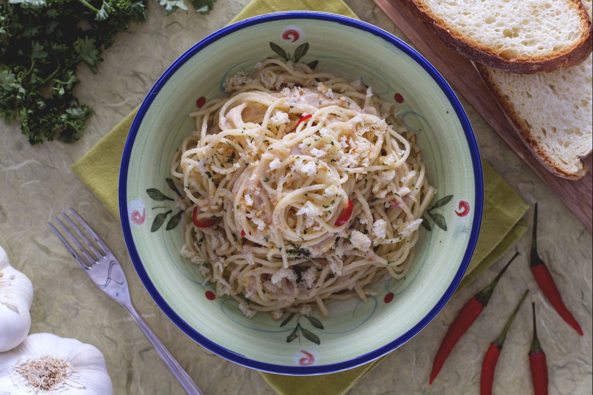 Pasta mit Brot