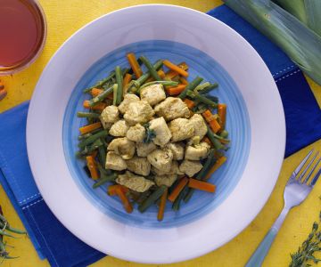 Pute mit Curry und knusprigem Gemüse