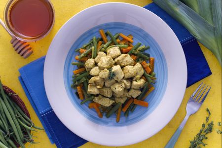 Pute mit Curry und knusprigem Gemüse