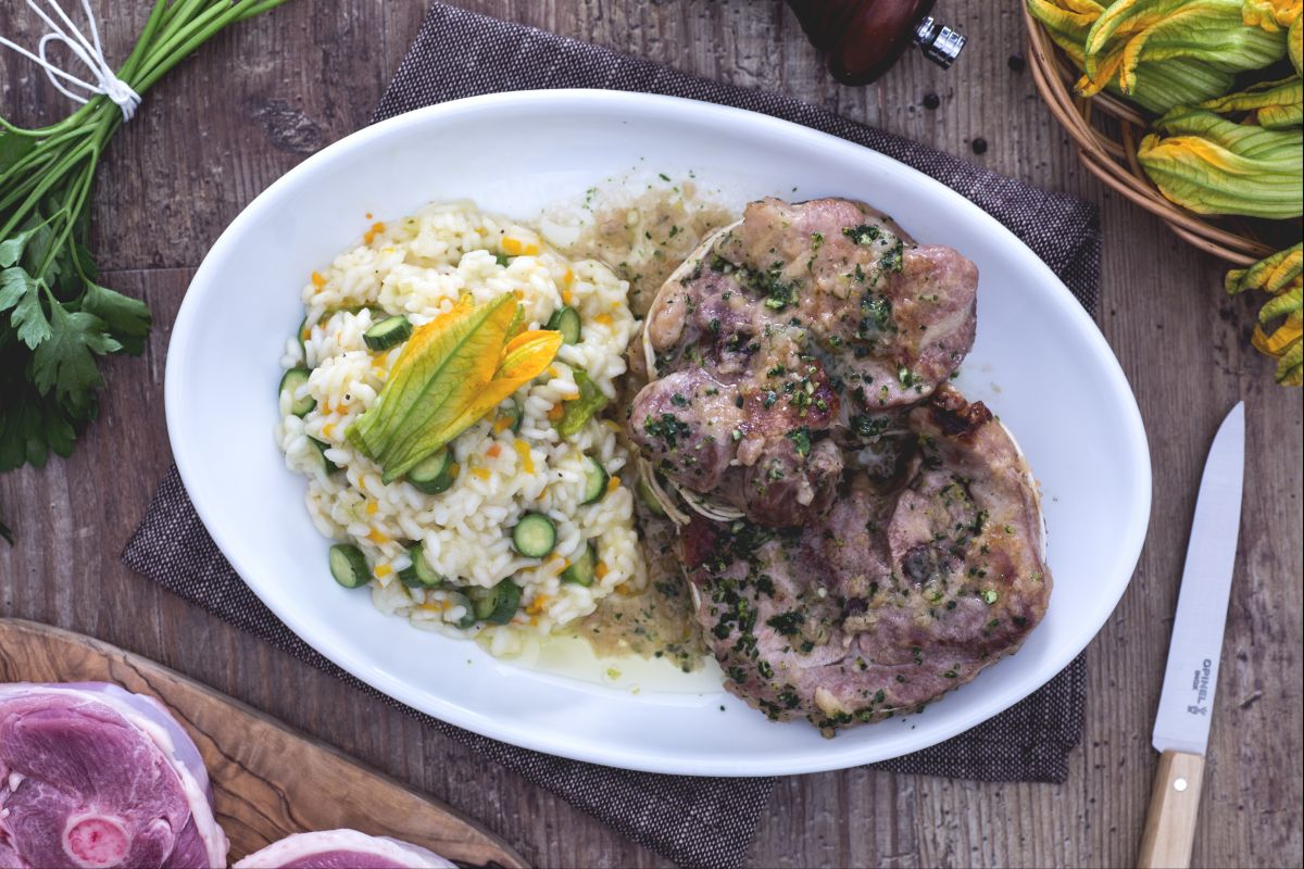Puten-Ossobuco mit Risotto