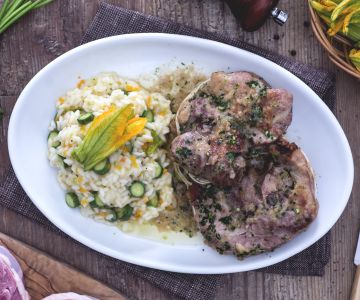 Puten-Ossobuco mit Risotto