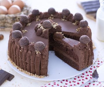 Weicher Schokoladenkuchen mit Schokoladenganache