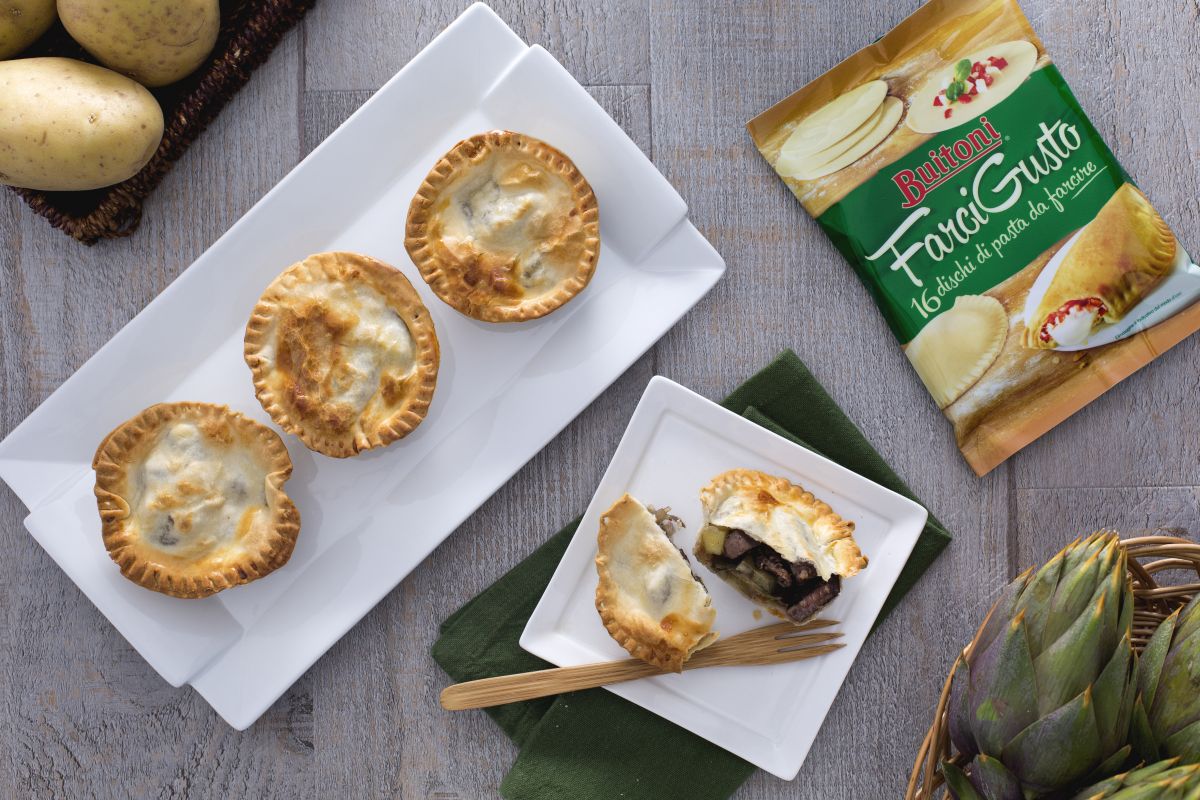 Mini-Pies mit Rindfleisch, Kartoffeln und Artischocken