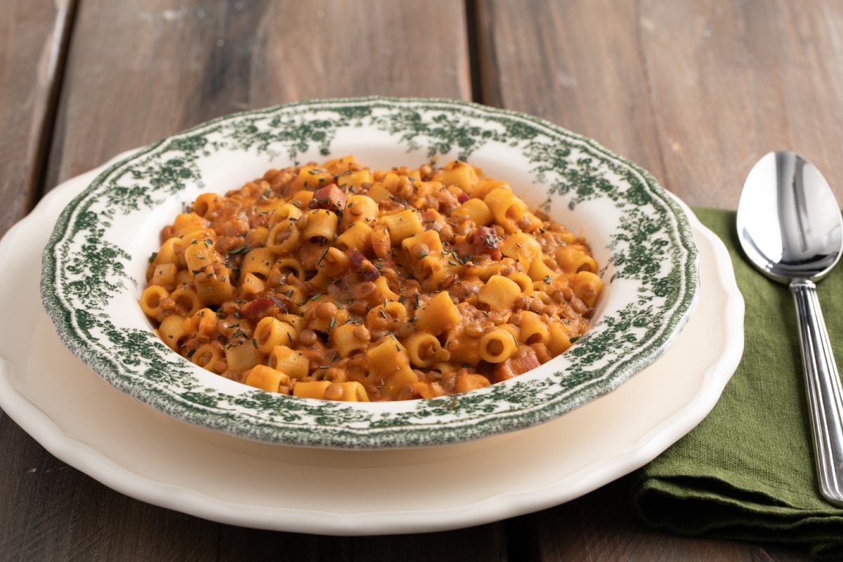 Pasta und Linsen