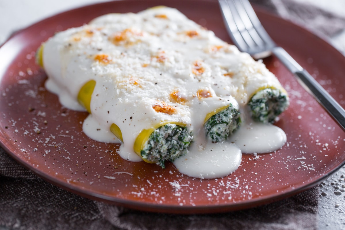 Cannelloni mit Ricotta und Spinat