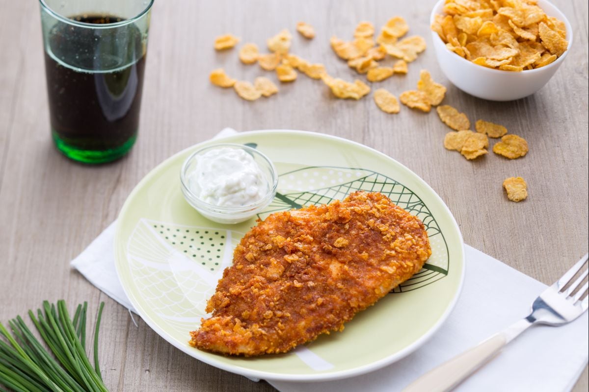 Hähnchenbrust mit Cornflakes