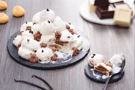 Weiße Schokolade Profiteroles