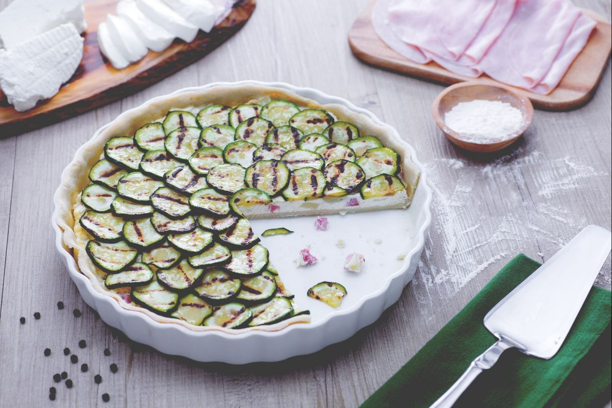 Herzhafte Torte mit Ricotta und Zucchini
