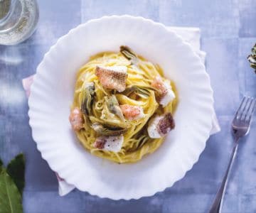 Spaghetti mit Knurrhahn und Artischocken