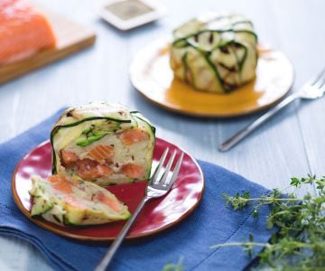 Lachs- und Zucchini-Timbale