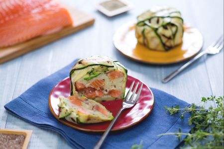 Lachs- und Zucchini-Timbale
